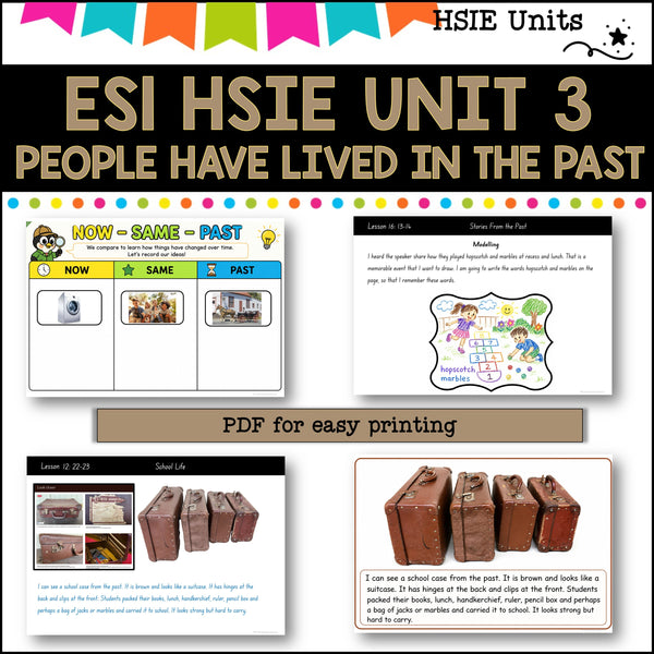 ES1 UNIT 3 NSW DET aligned HSIE Complete Unit- People have lived in the past