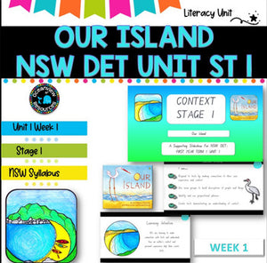 OUR ISLAND - English Stage 1 Unit- component B WEEK 1 Term 1 NSW- Book Study