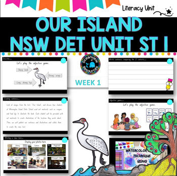 OUR ISLAND - English Stage 1 Unit- component B WEEK 1 Term 1 NSW- Book Study