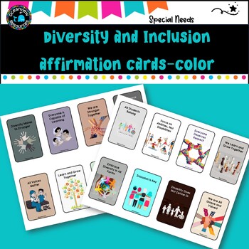 DIVERSITY AND INCLUSION affirmation cards Color