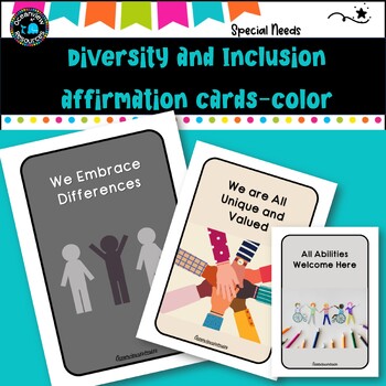 DIVERSITY AND INCLUSION affirmation cards Color