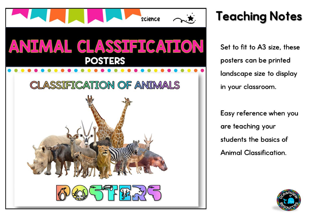 Classification of Animals Posters