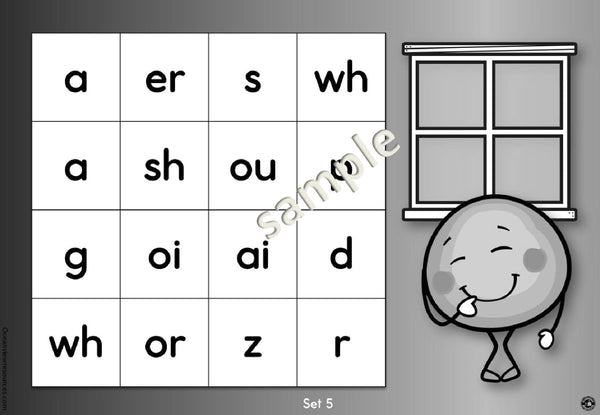 Bingo Cards- Complete set for initial sounds and Digraphs-