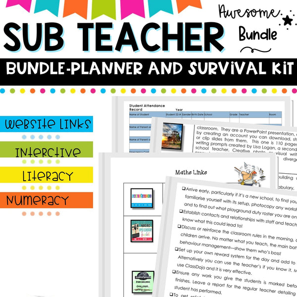 Teaching Handbook and Yearly Planner for Substitute teachers and Relief teachers