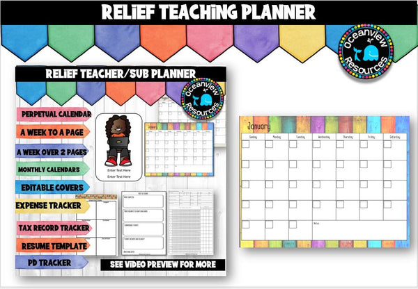 Teaching Handbook and Yearly Planner for Substitute teachers and Relief teachers