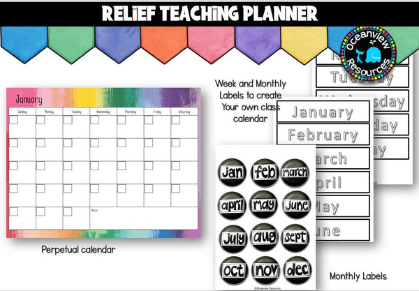 Teaching Handbook and Yearly Planner for Substitute teachers and Relief teachers