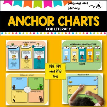 Anchor charts for literacy and language ideal for writing centers