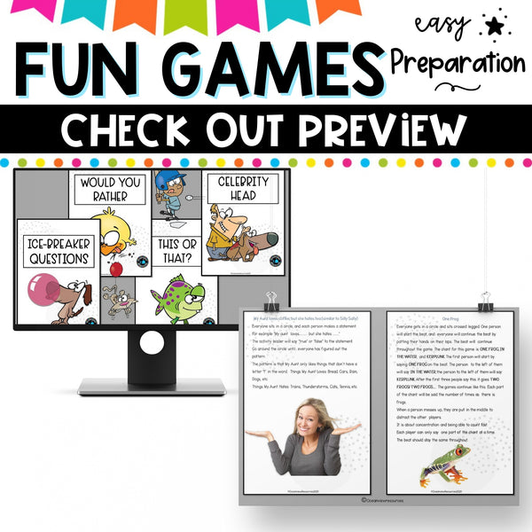 Easy Prep Fun games for Morning Meetings, Friday Fun or Brain Breaks