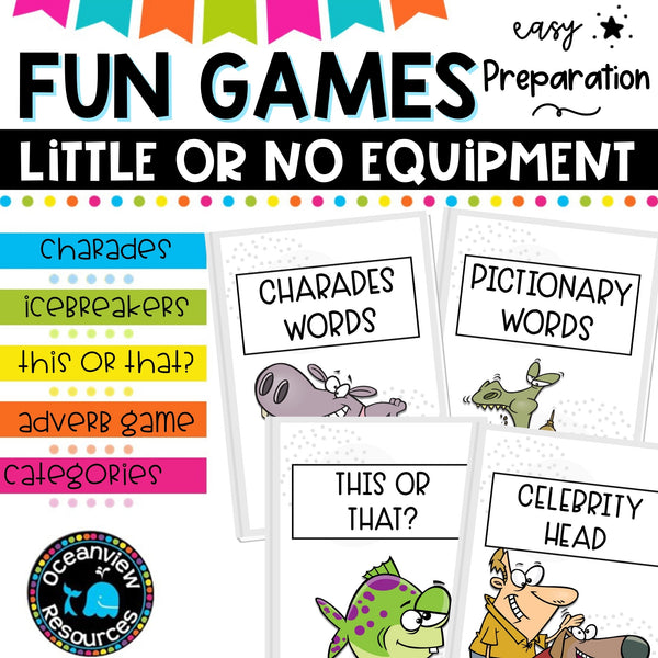 Easy Prep Fun games for Morning Meetings, Friday Fun or Brain Breaks