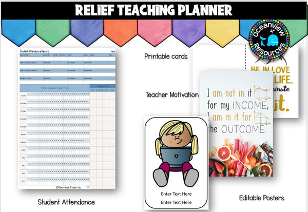 Teaching Handbook and Yearly Planner for Substitute teachers and Relief teachers