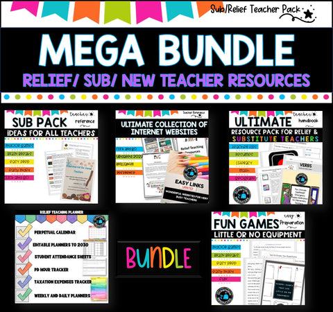 SUBSTITUTE / RELIEF TEACHER RESOURCE- MEGA BUNDLE {substitute, new teacher}