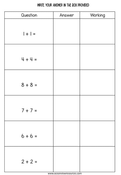 GOOGLE Picture Reveal doubles and near doubles with worksheets (4 sets)