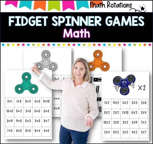 MATH , SPELLING and SIGHT WORD games using fidget spinners BUNDLE