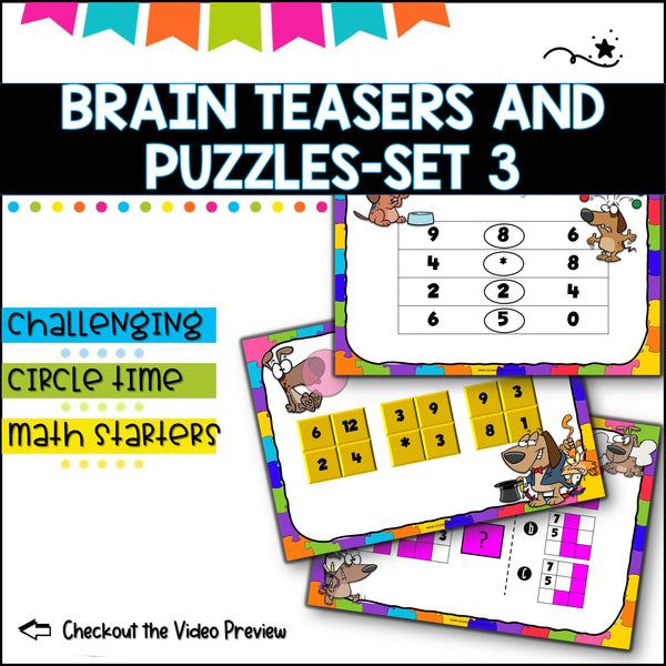 Puzzles and Brain Breaks for Upper Primary- Set 3