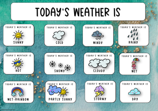 Daily Calendar and Weather chart- Interactive PowerPoint- DRAGON THEME