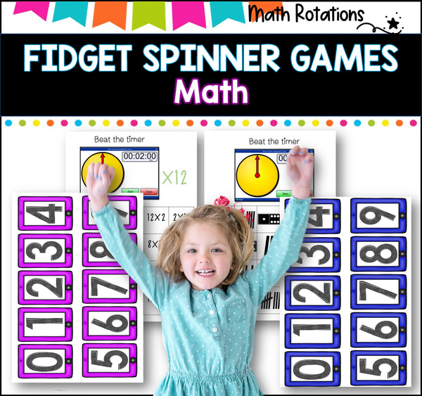 MATH , SPELLING and SIGHT WORD games using fidget spinners BUNDLE