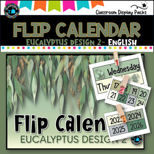 Perpetual Flip Calendars -dates, months, years - EUCALYPTUS 2 DESIGN