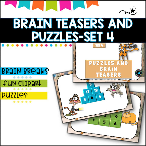 Puzzles and Brain Breaks for Upper Primary- Set 4