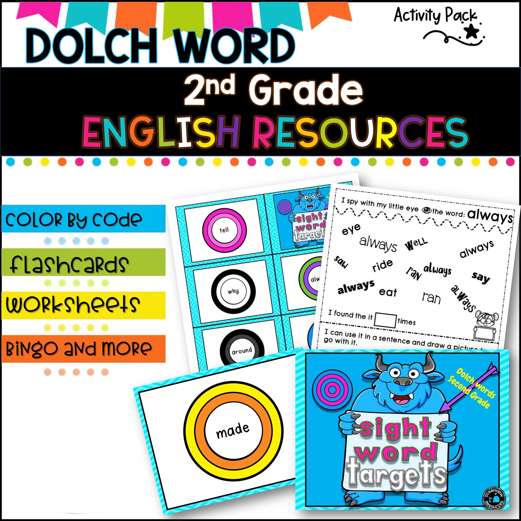 DOLCH WORDS I SIGHT WORDS I Activity Pack - Grade 2