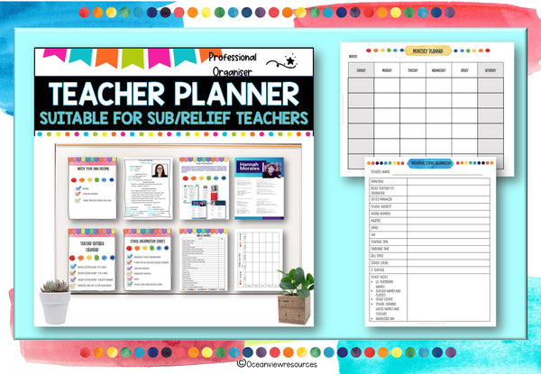 Teacher Planner with Calendars up to 2030- Ideal for Sub and Relief Teachers