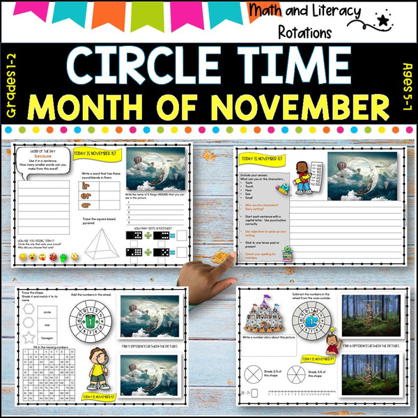 NOVEMBER NO Prep - SUB Pack -Literacy and Number -Grades 1-2 (30 days work)