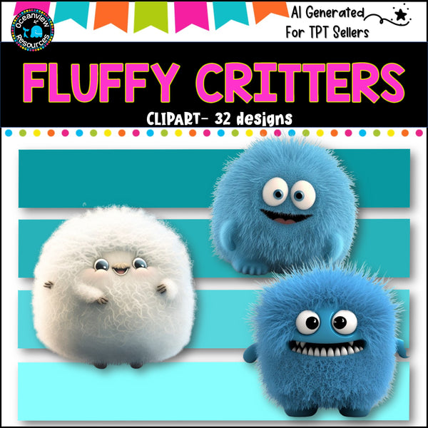FURRY CREATURES/ FLUFFY CRITTERS - CLIPART 32 png files #TPTSALESrus