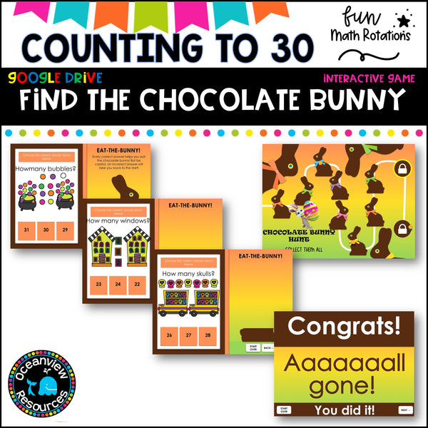 Counting to 30 Game- Google Slides paperless activity