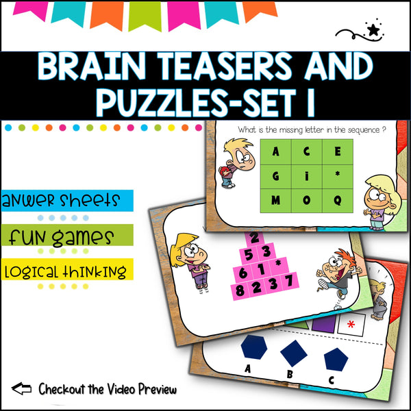 Puzzles and Brain Breaks for Upper Primary- Set 1