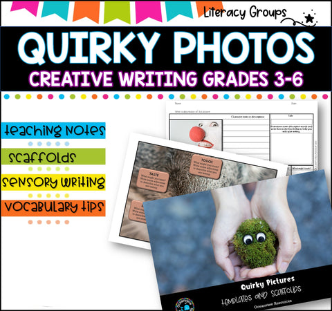 Descriptive Writing | Fun /Quirky Picture Prompts | Distance Learning I set 1