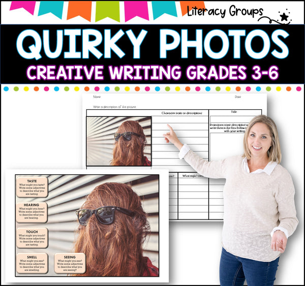 Descriptive Writing | Fun /Quirky Picture Prompts | Distance Learning I set 1