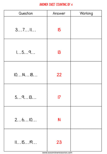 GOOGLE Picture Reveal SKIP COUNTING FROM A GIVEN NUMBER with worksheets (9 sets)