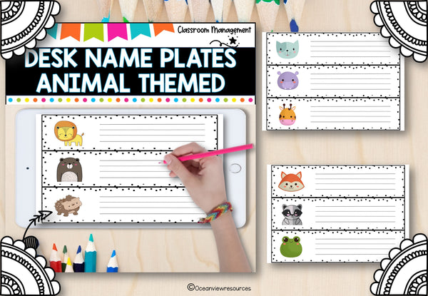 Desk Name Plates- Animal Themed