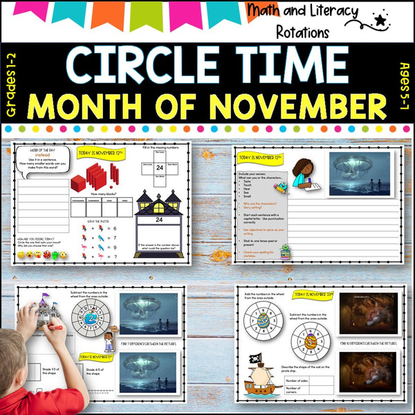 NOVEMBER NO Prep - SUB Pack -Literacy and Number -Grades 1-2 (30 days work)