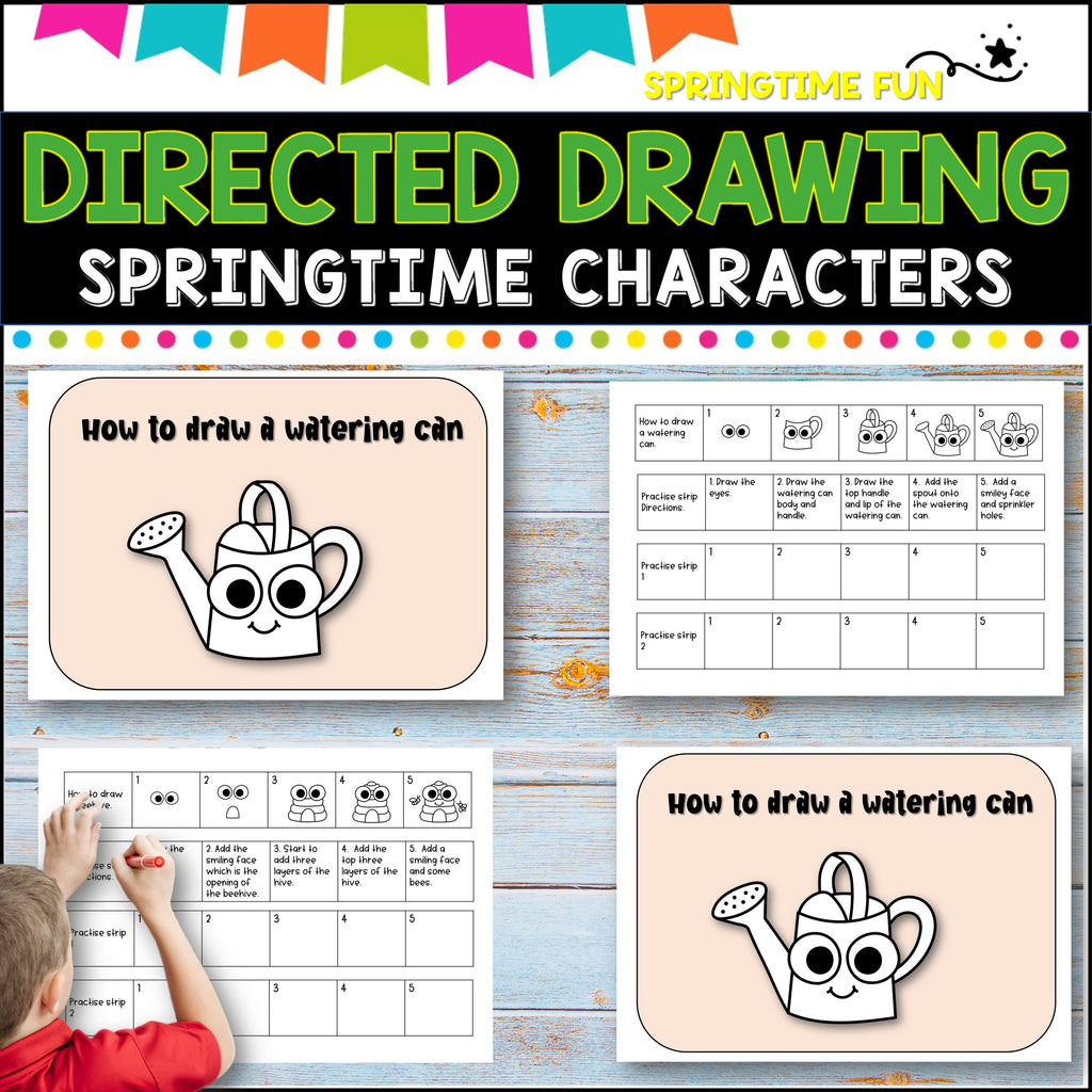 Spring Directive Draw Directed Drawing -Springtime Art Following Directions