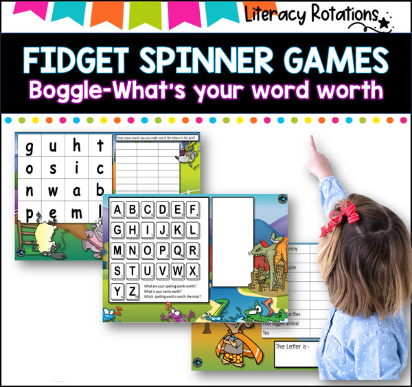 MATH , SPELLING and SIGHT WORD games using fidget spinners BUNDLE