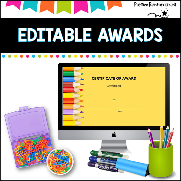 Editable Award Certificates- Suitable for All Year 30 designs to choose from