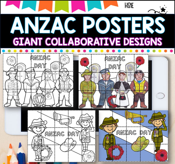 ANZAC Pack-Unit and printables and Collaborative Posters-BUNDLE