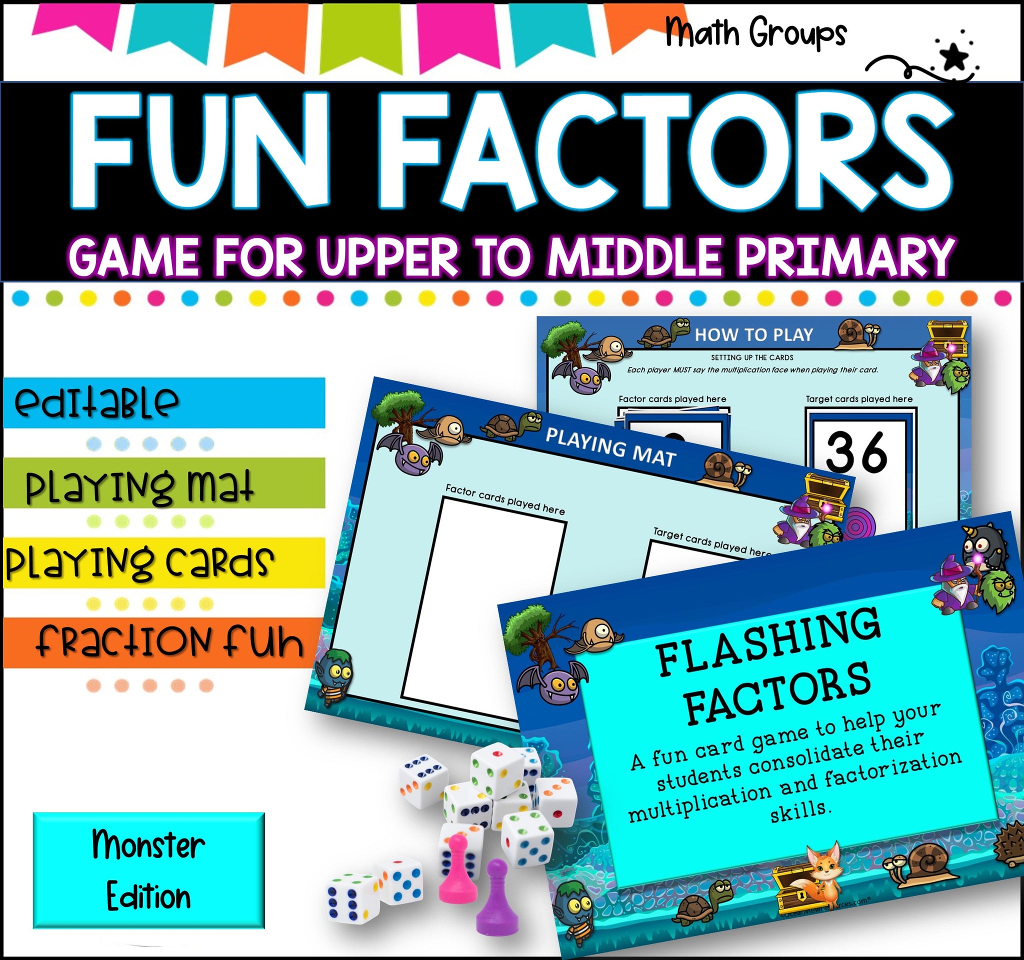 Factors Multiples Prime and Composite Numbers Game - Gremlins and Creatures