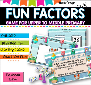 Factors Multiples Prime and Composite Numbers Game - Crazy Characters