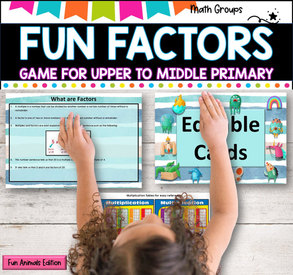 Factors Multiples Prime and Composite Numbers Game - Crazy Characters