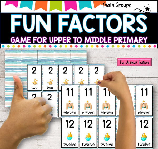 Factors Multiples Prime and Composite Numbers Game - Crazy Characters