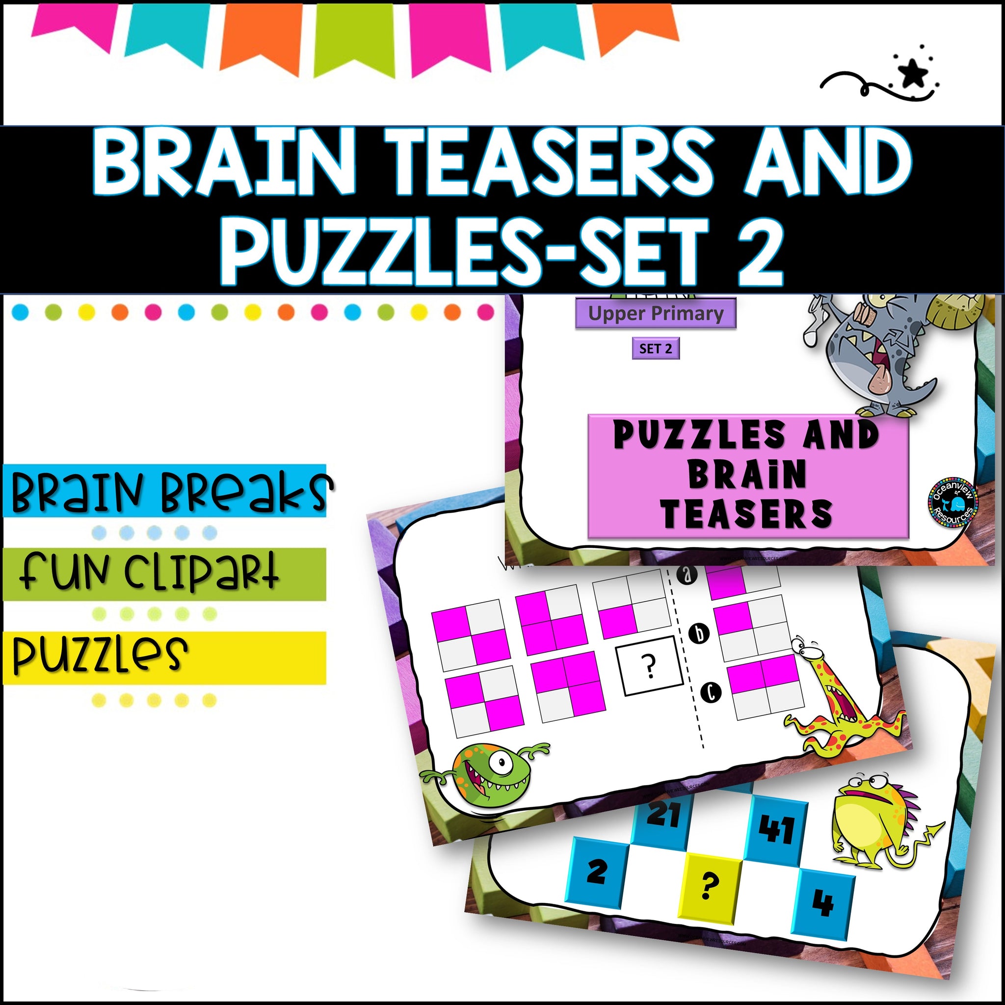 Puzzles and Brain Breaks for Upper Primary- Set 2