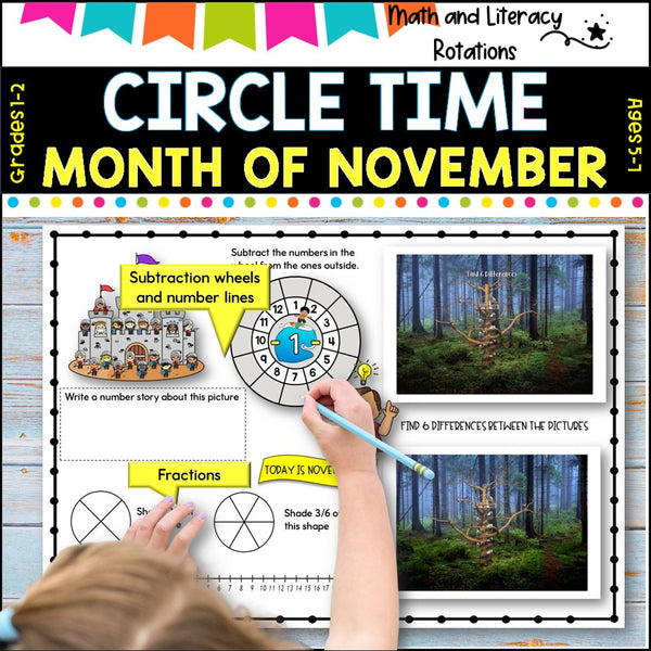 NOVEMBER NO Prep - SUB Pack -Literacy and Number -Grades 1-2 (30 days work)