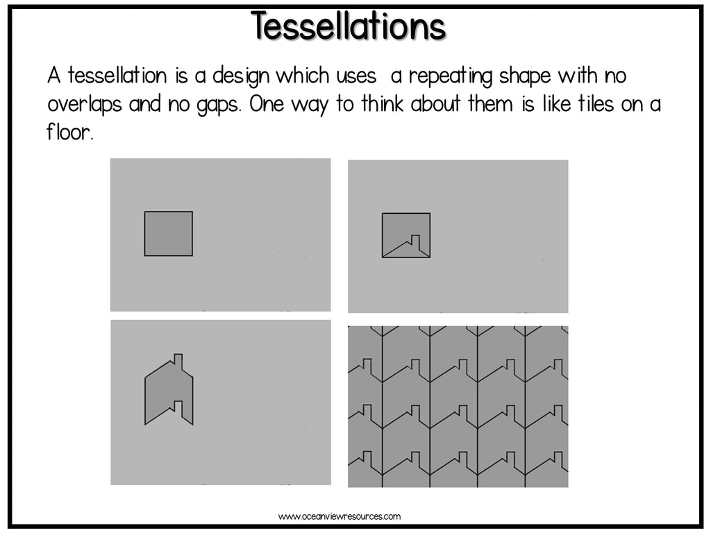 Tesselation Math Questions Tessellations- Maths meets Art- Fun Activity #TPTSALESrus