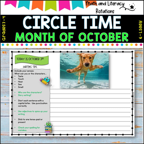 OCTOBER NO Prep - SUB Pack -Literacy and Number -Grades 3-4 (31 days work)