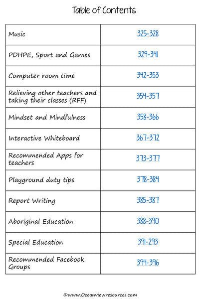 Teaching Handbook and Yearly Planner for Substitute teachers and Relief teachers