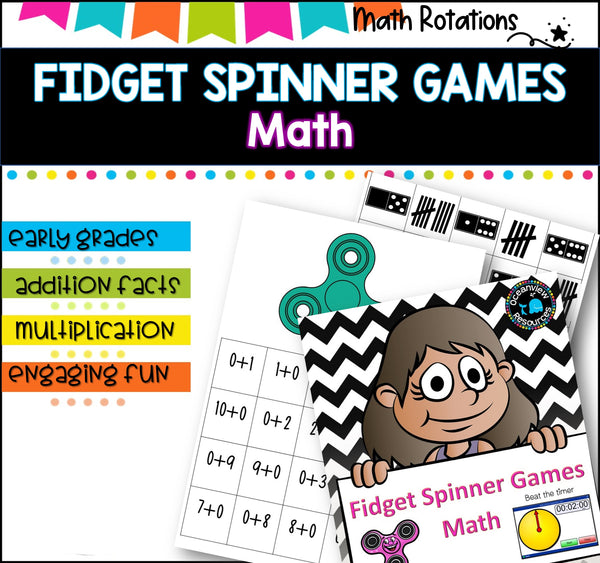 MATH , SPELLING and SIGHT WORD games using fidget spinners BUNDLE