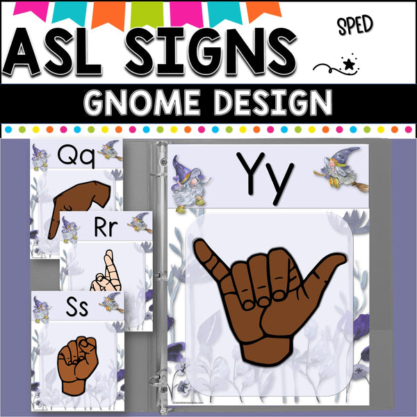 ASL Alphabet posters.  FUN Gnome design