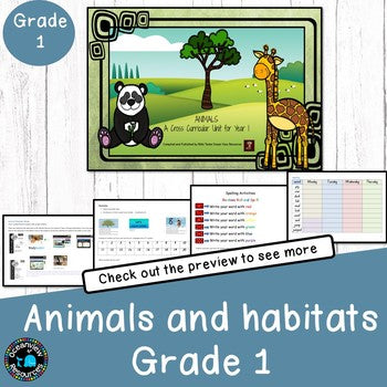 Ocean Life or Sea and Animal Unit Bundle Grade 1