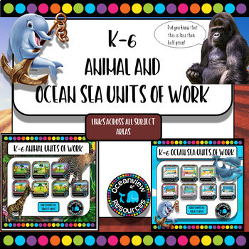 Ocean and animal habitats and environments -UNITS for K-Grade 6 BUNDLE